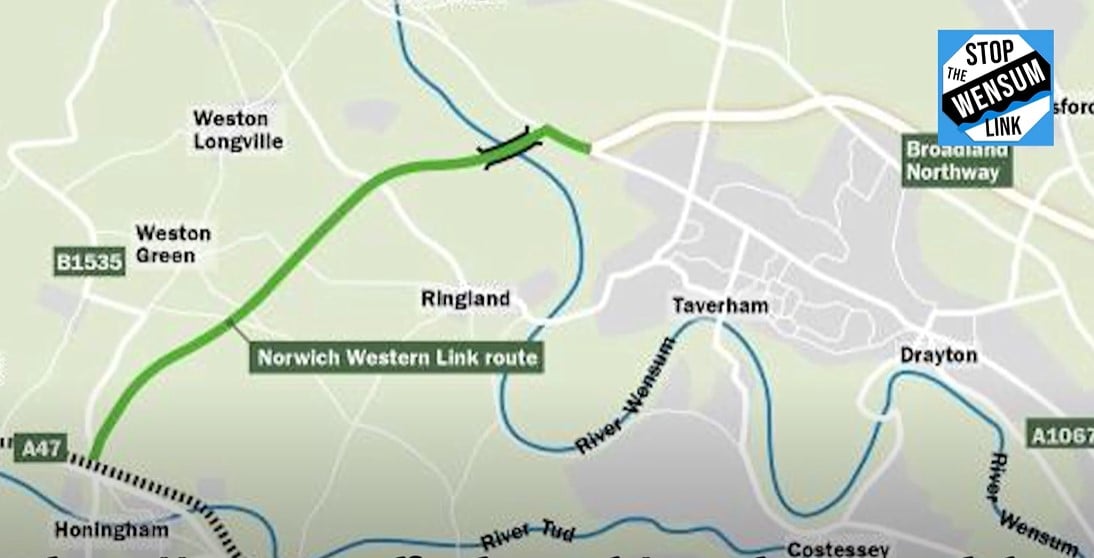 Stop Wensum Link map