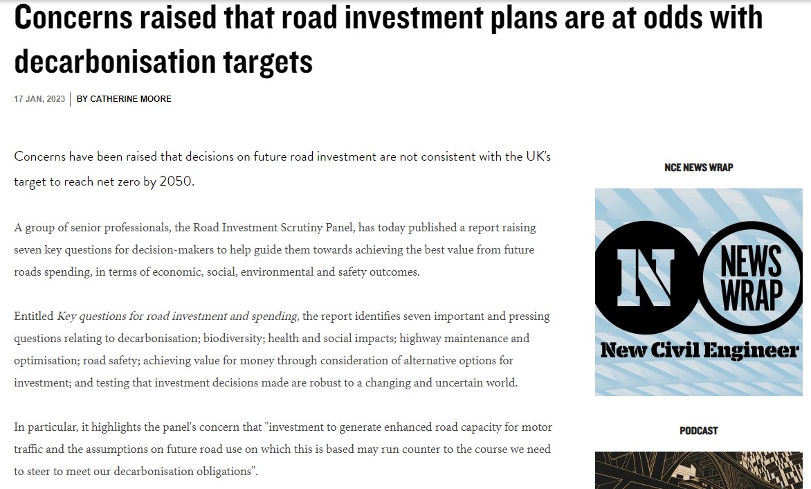 Concerns at road investment plans