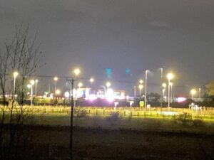 Photo of the Broadland Gate Business Park at night taken from a cycle path half a mile away, last week