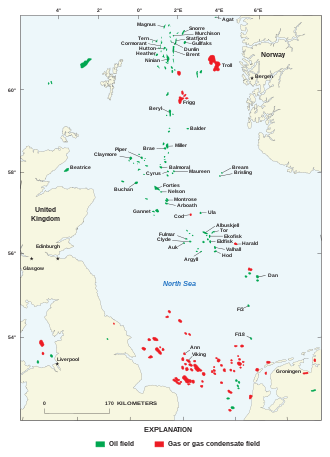 North Sea Oil & Gas fields